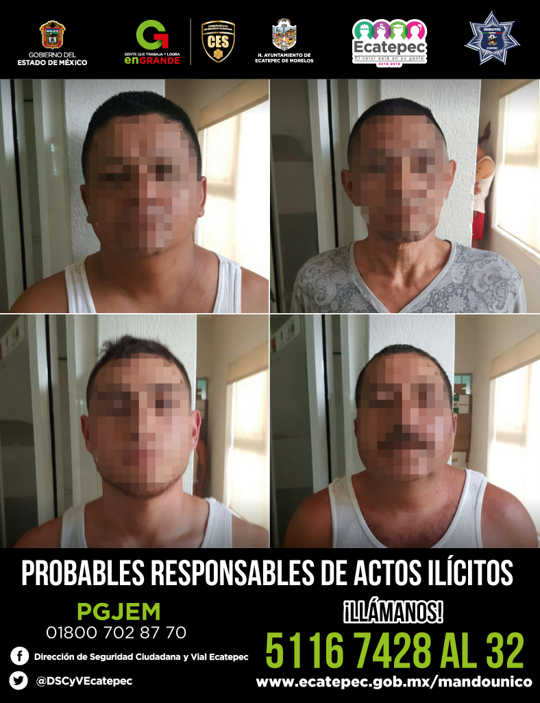 CAPTURAN EN TECÁMAC Y ECATEPEC A CINCO SUJETOS POR SU PROBABLE ...